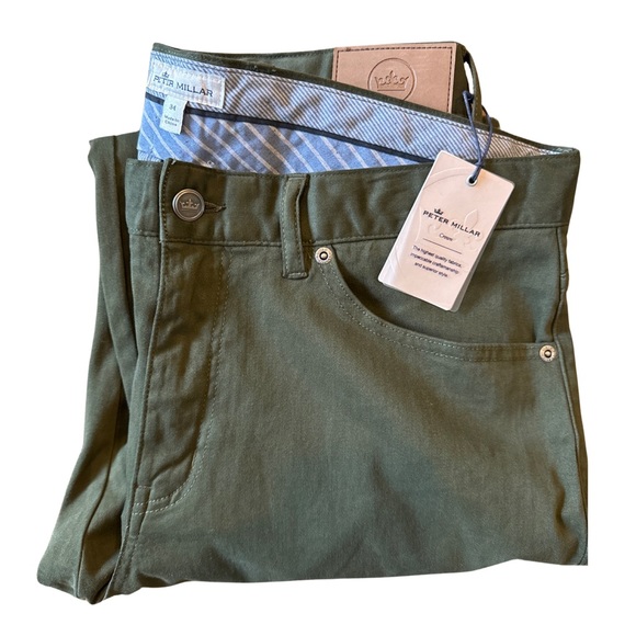 Peter Millar Ultimate Sateen Five-Pocket Pant in Dark Olive - Picture 6 of 14